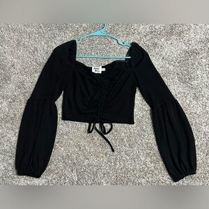 Princess polly Black Long Sleeve Crop Top